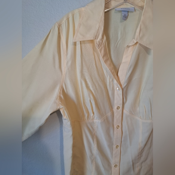 Dressbarn button down shirt. Light yellow and Corset style - Picture 2 of 13